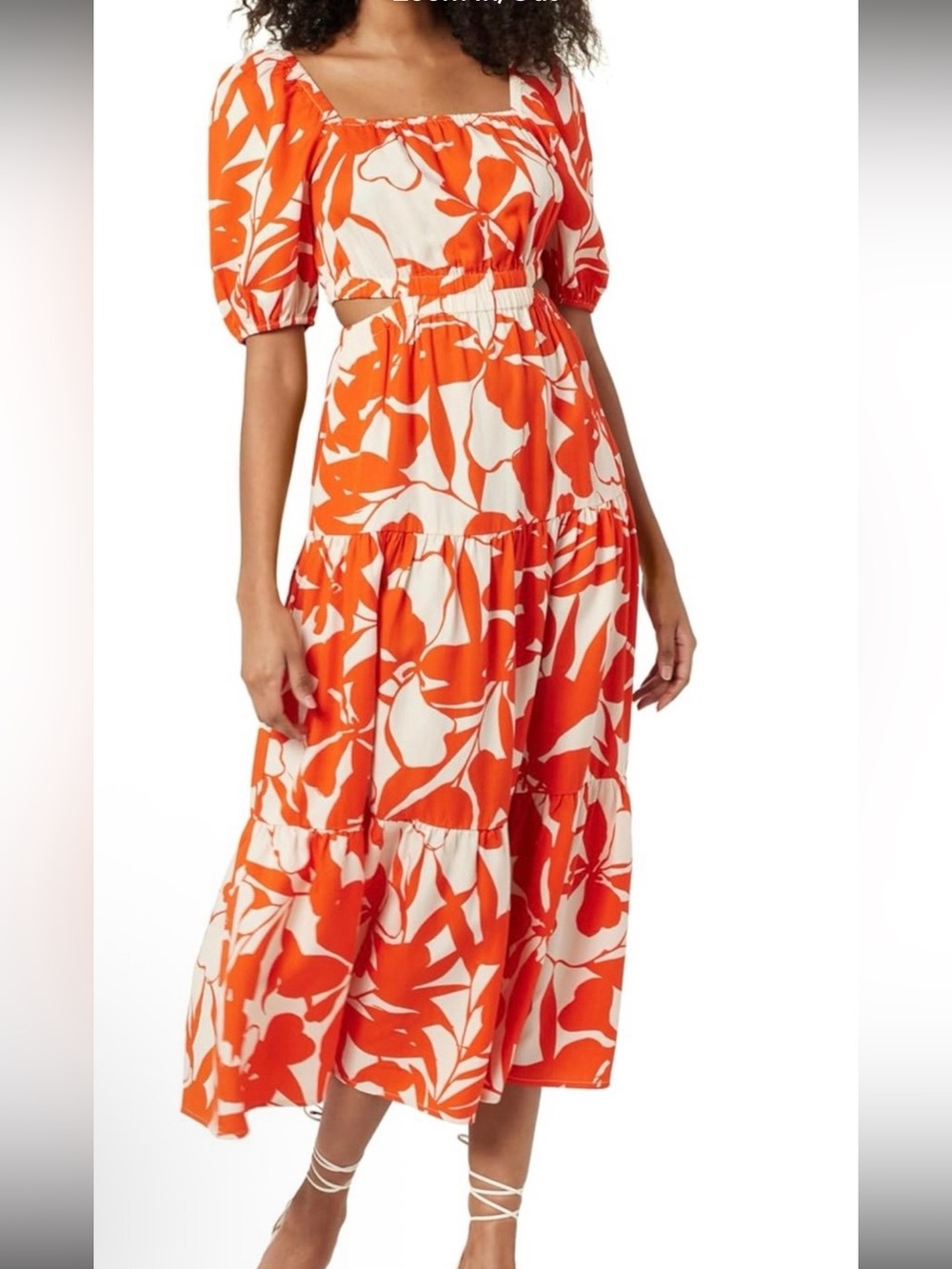 The Drop Womens Anaya Square Neck Cut-Out Tiered Maxi Dress. XS. $69.96